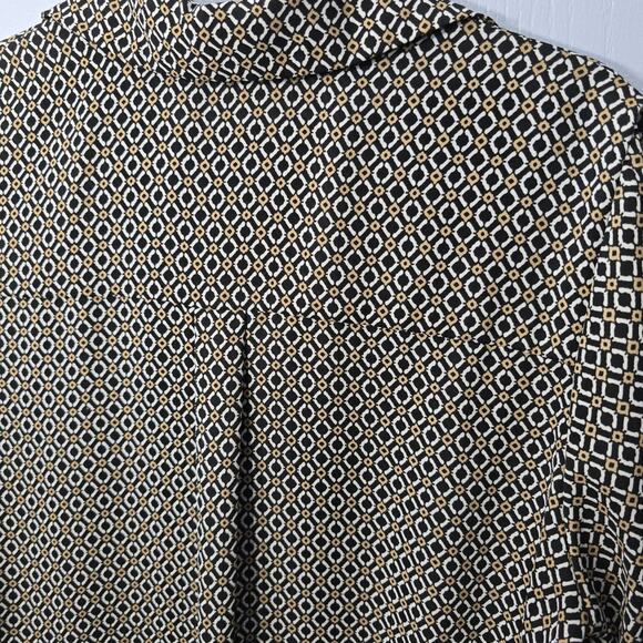 Pleione Women's Geometric Half Button Long Sleeve Pullover Tunic size Medium - Picture 9 of 9